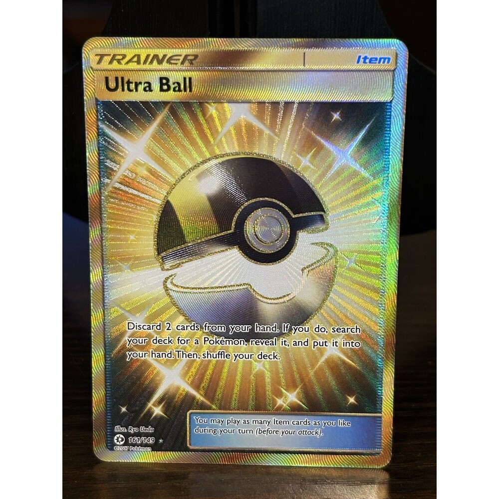 Pokemon Ultra Ball 161/149 Secret Rare Gold Holo Sun & Moon 2017 LP TCG Card